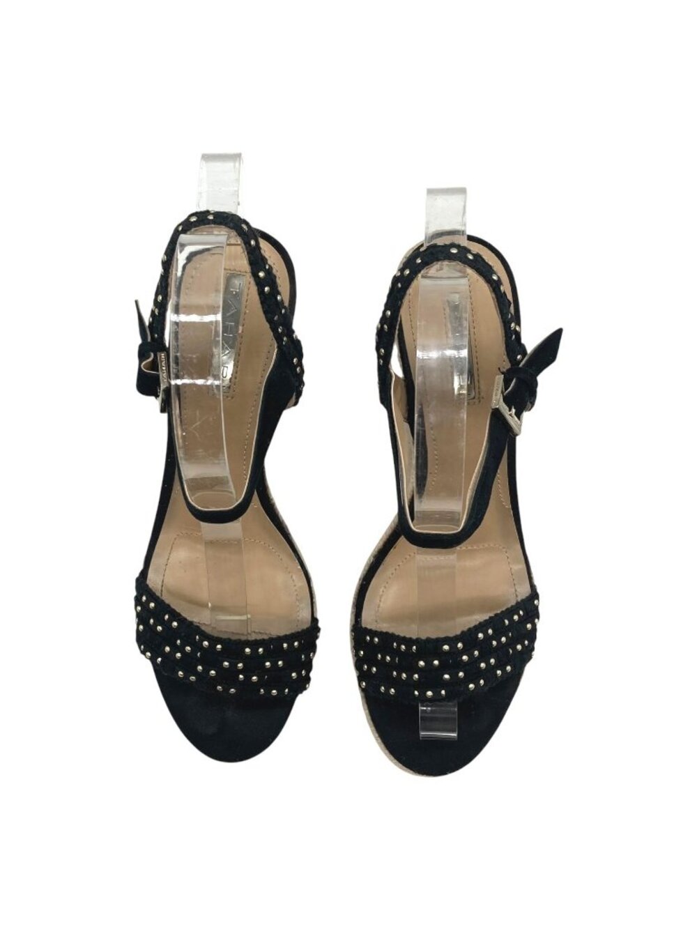 Tahari Studded Espadrille Wedge Heeled Sandals 6.5 Suede Strappy Coquette Walsh - Picture 6 of 10